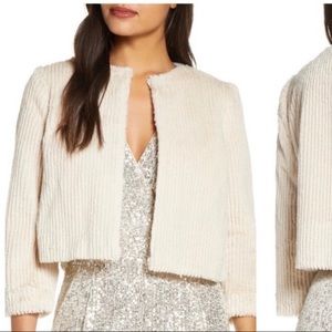 Eliza J Faux Fur Cropped Jacket/Shrug Large